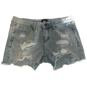 Simple Society Distressed Blue Jean Shorts
